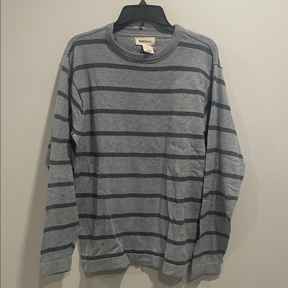 Ruff Hewn Men's Gray and Black Striped Top